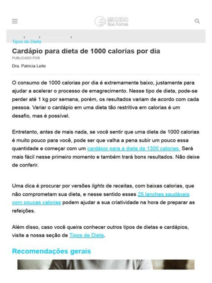 Dieta De 1000 Calorias - How To Discuss