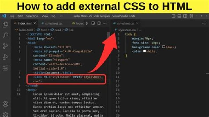 How do I link internal CSS to HTML