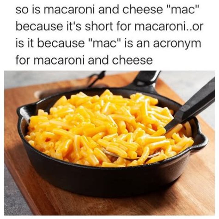 Is Mac short for macaroni or an acronym for macaroni and cheese