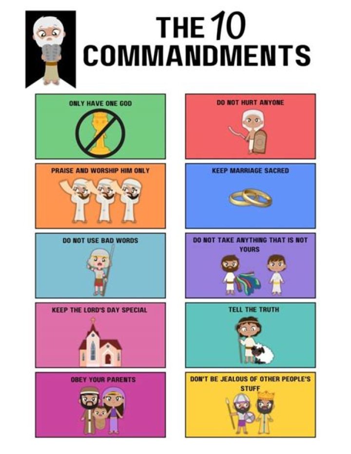 What are the 10 Commandments kids version