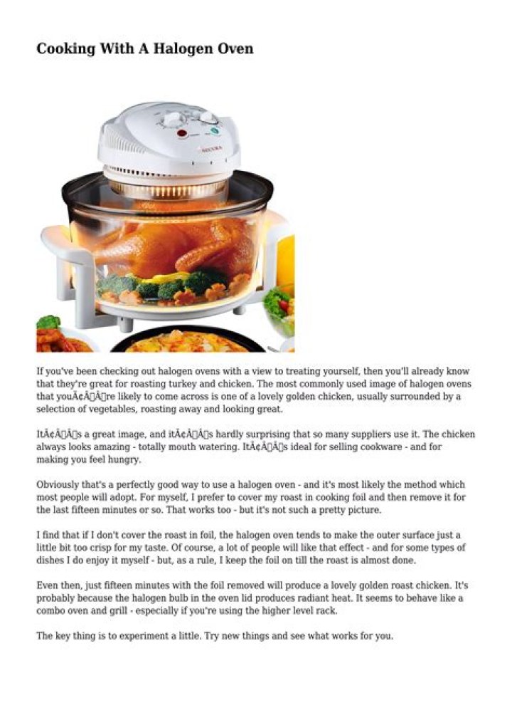 What can I make in a halogen oven