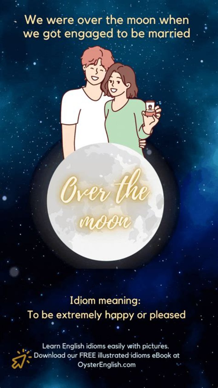 What does the idiom over the moon mean