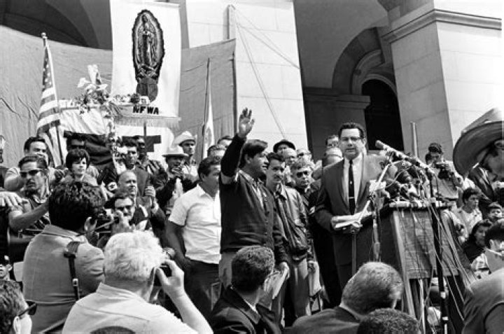 What famous strike does Cesar Chavez lead