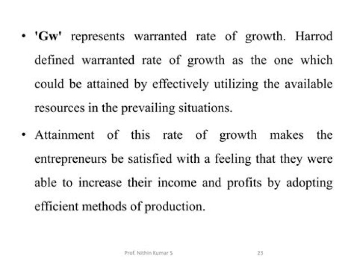 What is Harrod warranted growth rate