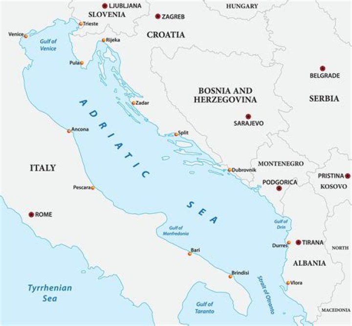What is the difference between the Adriatic and Mediterranean seas