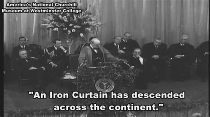 Why was Churchill worried about the Iron Curtain